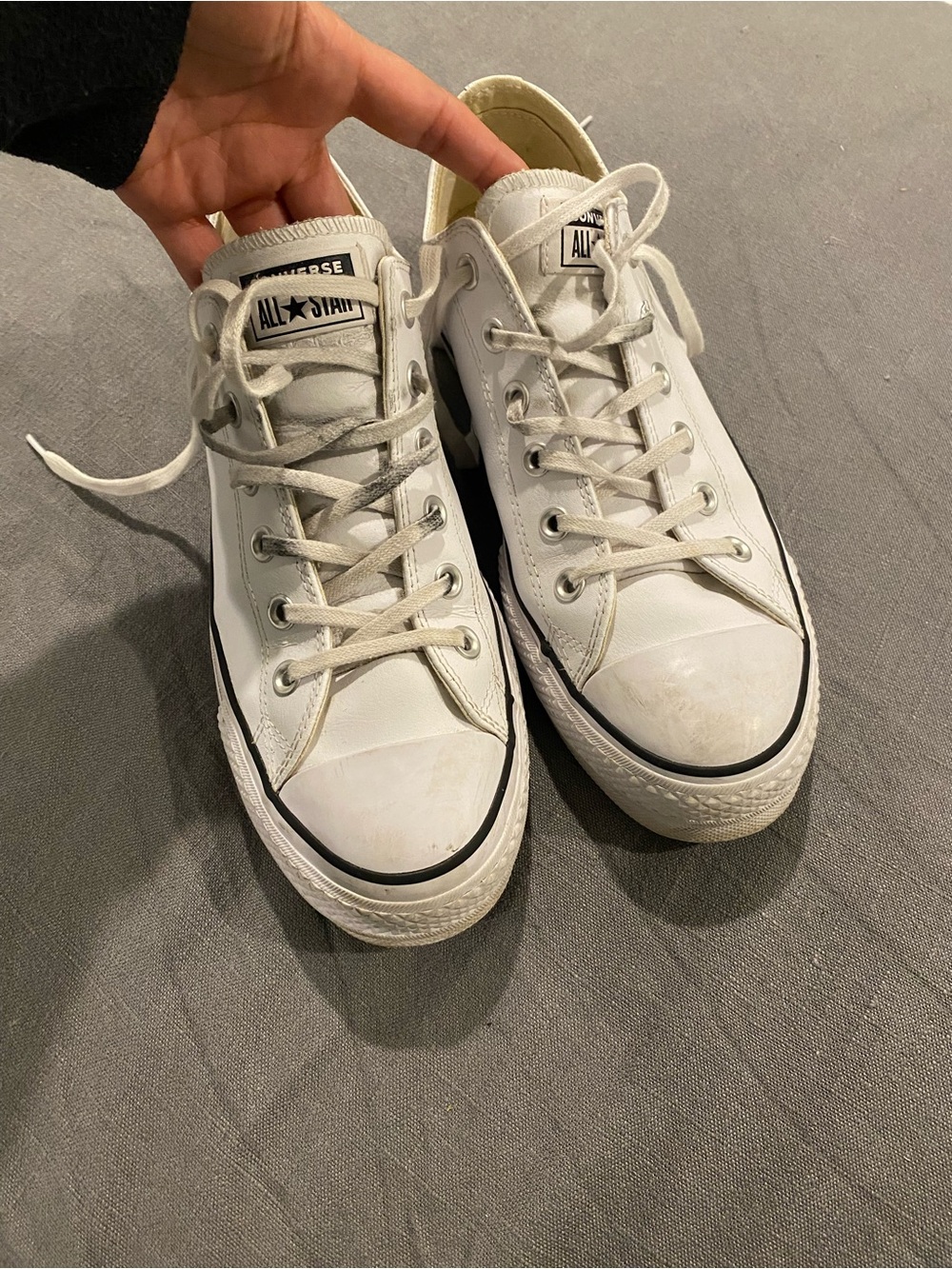 Converse leather platform sneakers